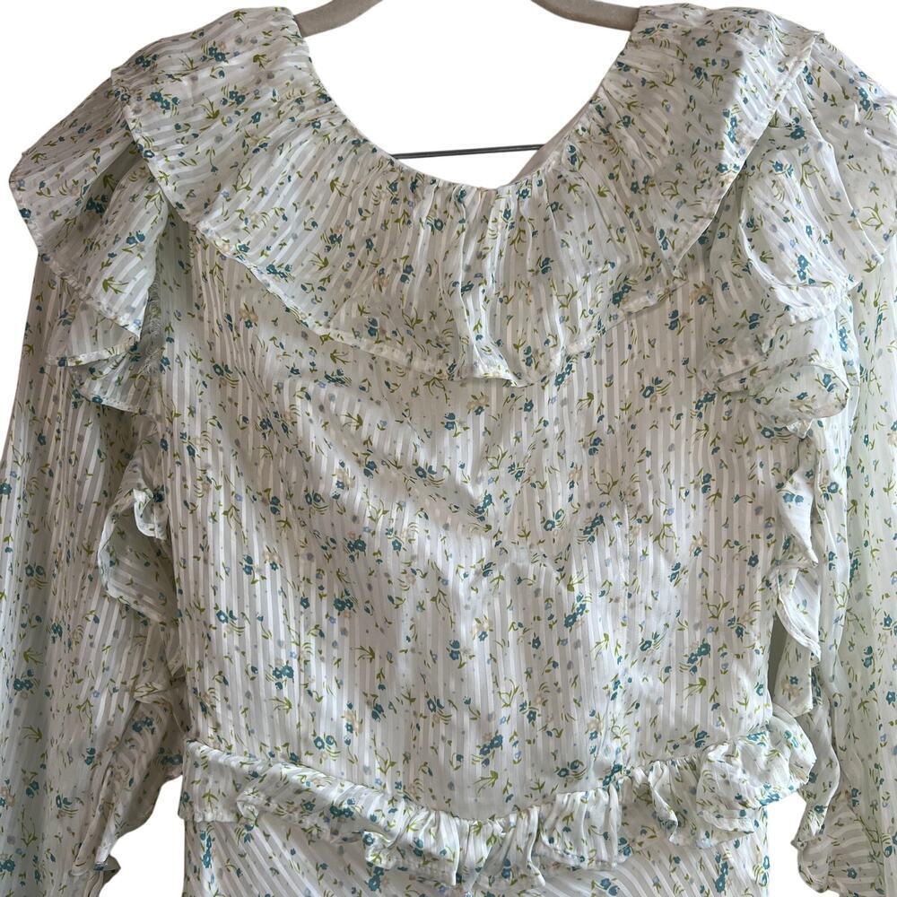 Free People Women's Sweetest Thing Ruffle Sleeve Mini Dress White Size 4 - Picture 5 of 14